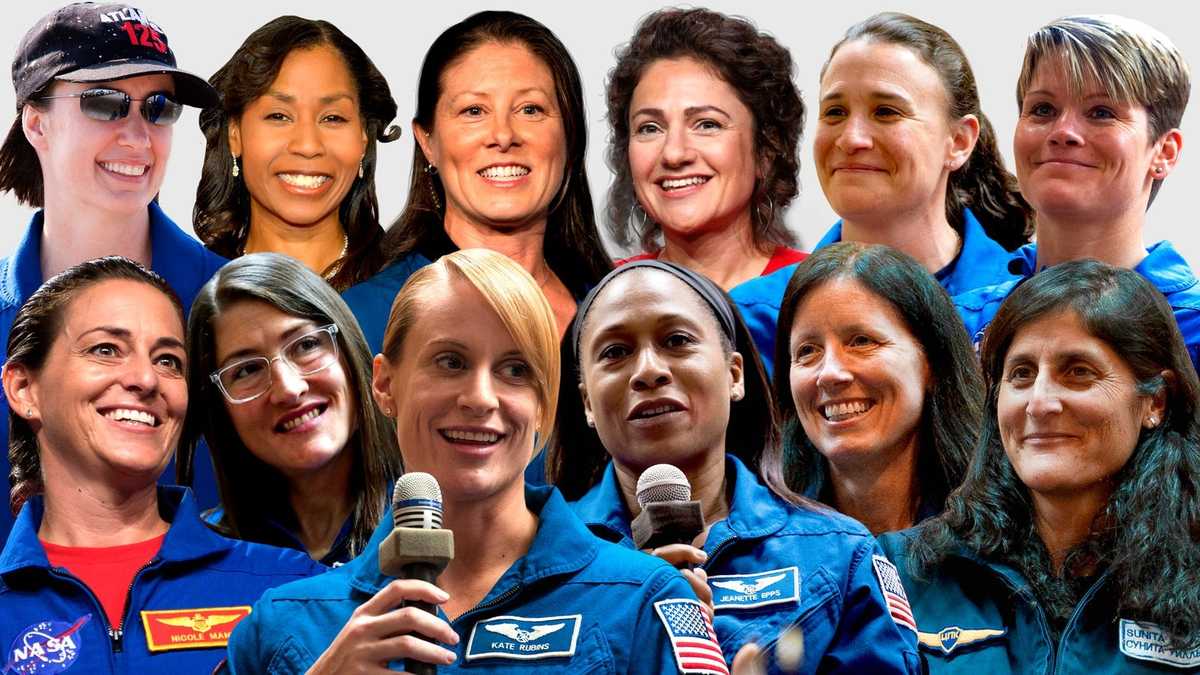 From top left to right, bottom right to left: Megan McArthur, Stephanie Wilson, Tracy Caldwell Dyson, Jessica Meir, Serena Auñón-Chancellor, Anne McClain, Sunita Williams, Shannon Walker, Jeanette Epps, Kate Rubins, Christina Koch and Nicole Mann. Credit: Photo illustration: CNN/Getty Images