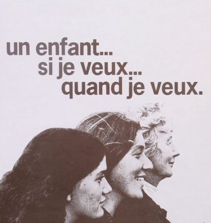 Ancienne affiche du MFPF Mouvement français pour le planning familial un enfant… si je veux… quand je veux.
