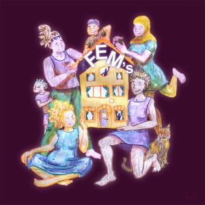 Dessin d'un groupe de femmes de toutes conditions et de toutes origines, entourant une grande maison commune

Autrice : Milena Sonneveld http://milenasonneveld.com/